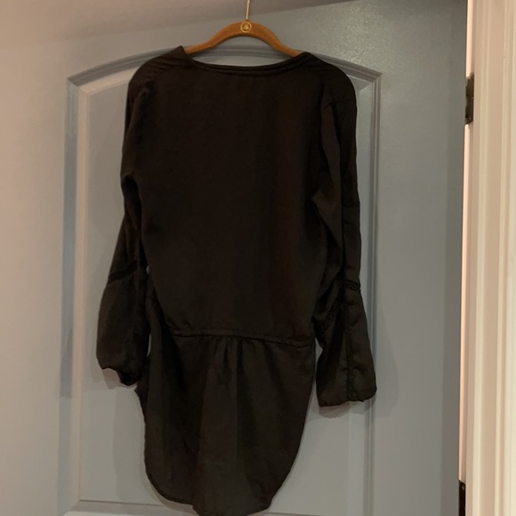 Forever 21 black medium long tie detailed blouse - Picture 5 of 7